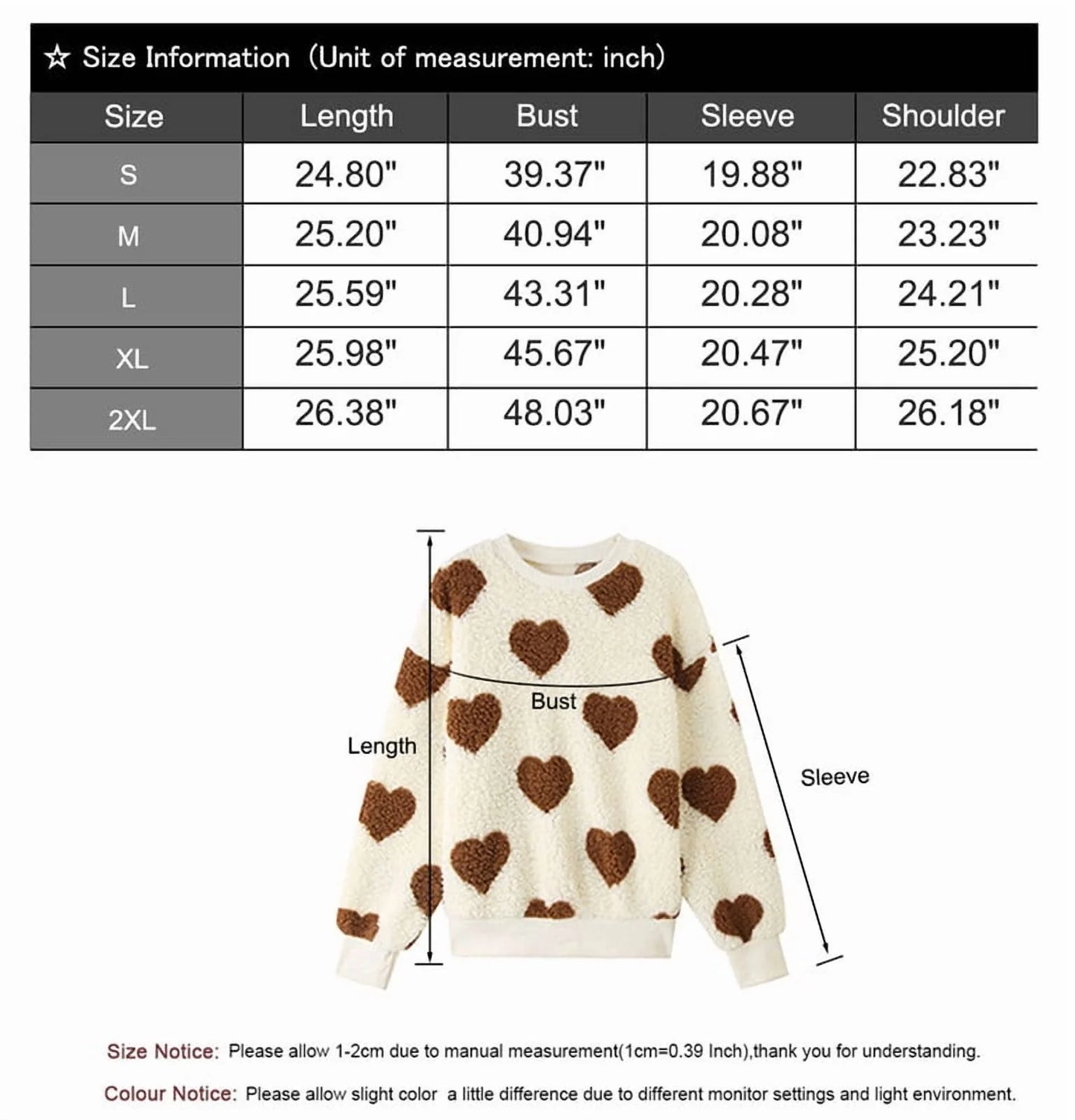 Sweaters for Women Valentine'S Day Heart Printed Pullover Sweaters Warm Fuzzy Crewneck Sweaters